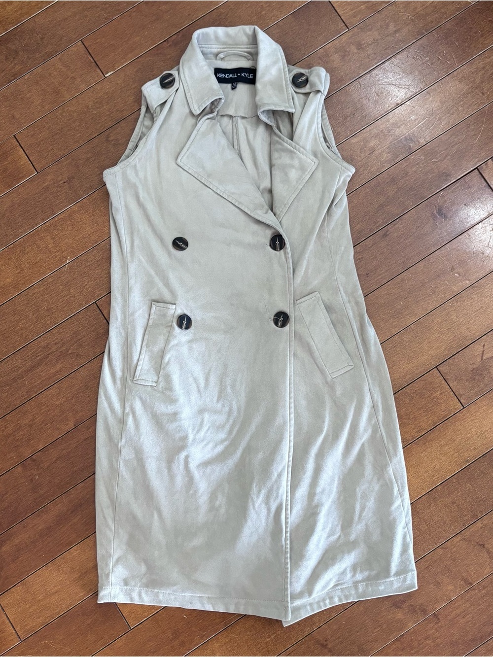 Kendall + Kylie Sleeveless Trench Dress - Light Tan